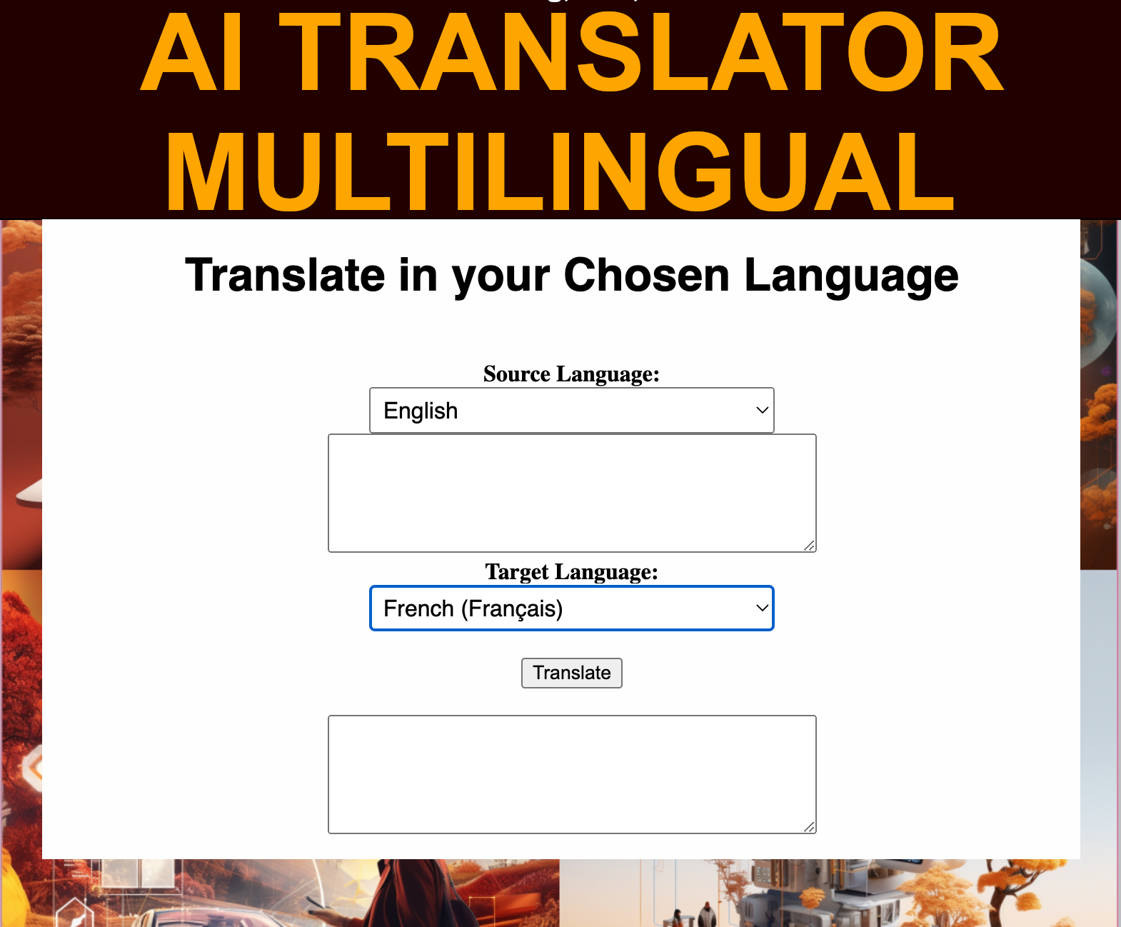 Translate Text in my chosen language
