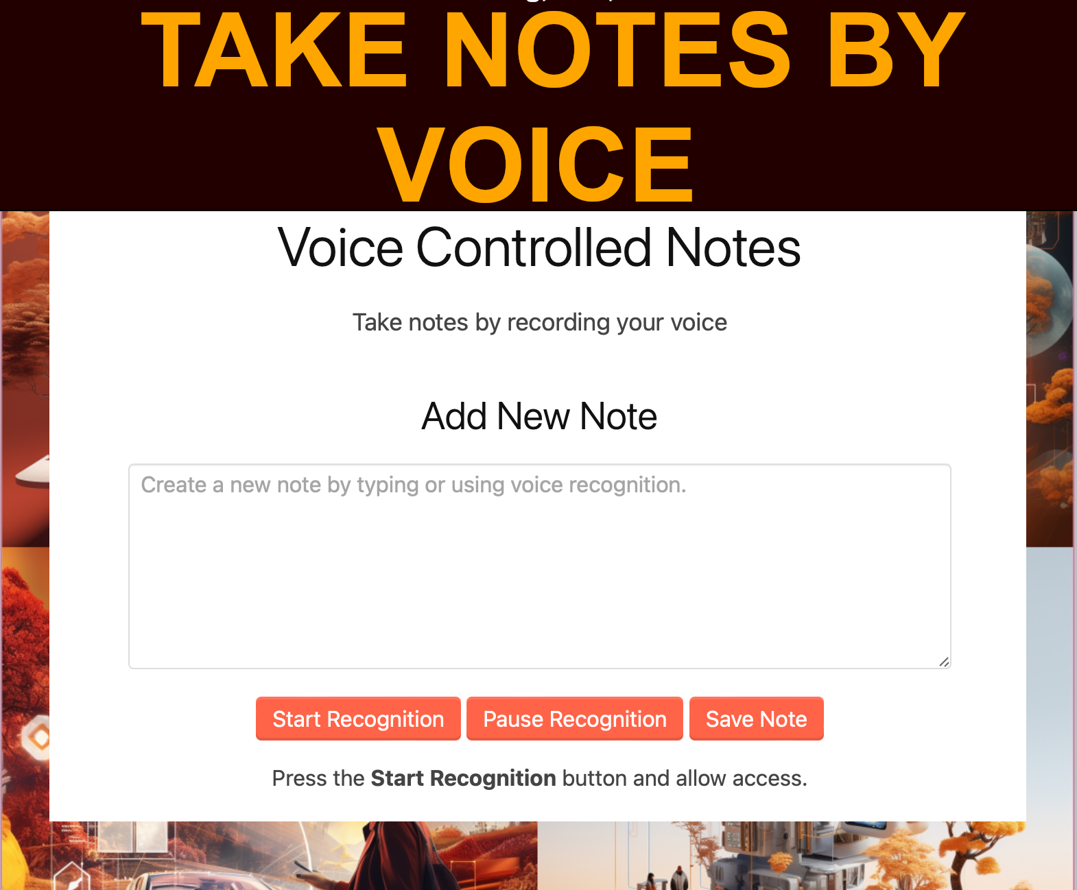 Take Notes by Voice - Voice controlled Notes